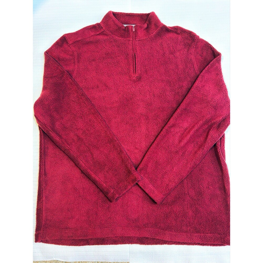 Johnnie-O Men's XL Dion Sherpa Fleece 1/4 Zip Pullover Pinot Maroon JMKO100440